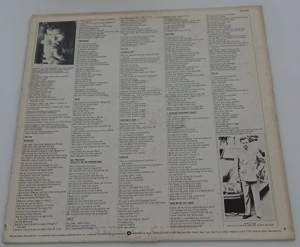 Randy Newman, Good Old Boys Image 1++